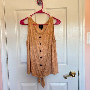 🌻 W5 Mustard Yellow Button-Front Tie Tank | Size M
